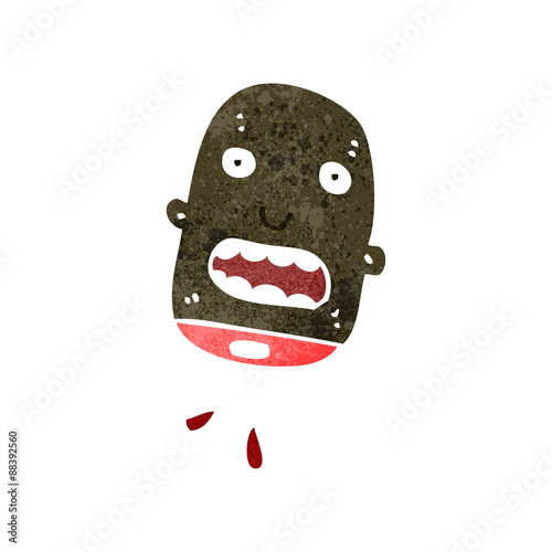 retro cartoon gross severed head