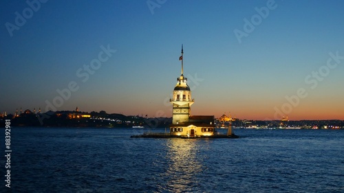Wallpaper Mural Panning shot of Maiden's Tower. istanbul, Turkey  Torontodigital.ca
