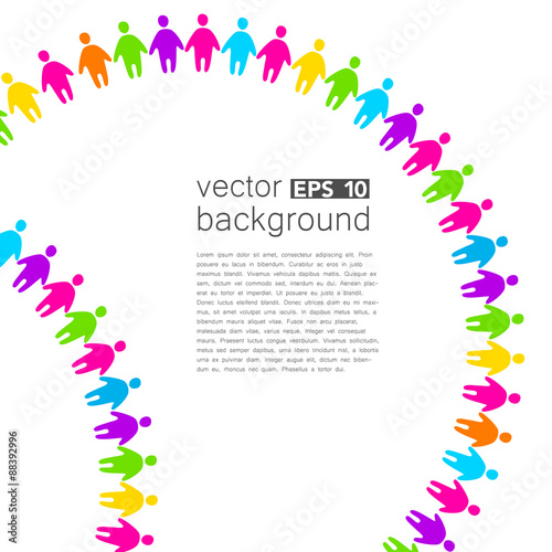 background template with colorful people