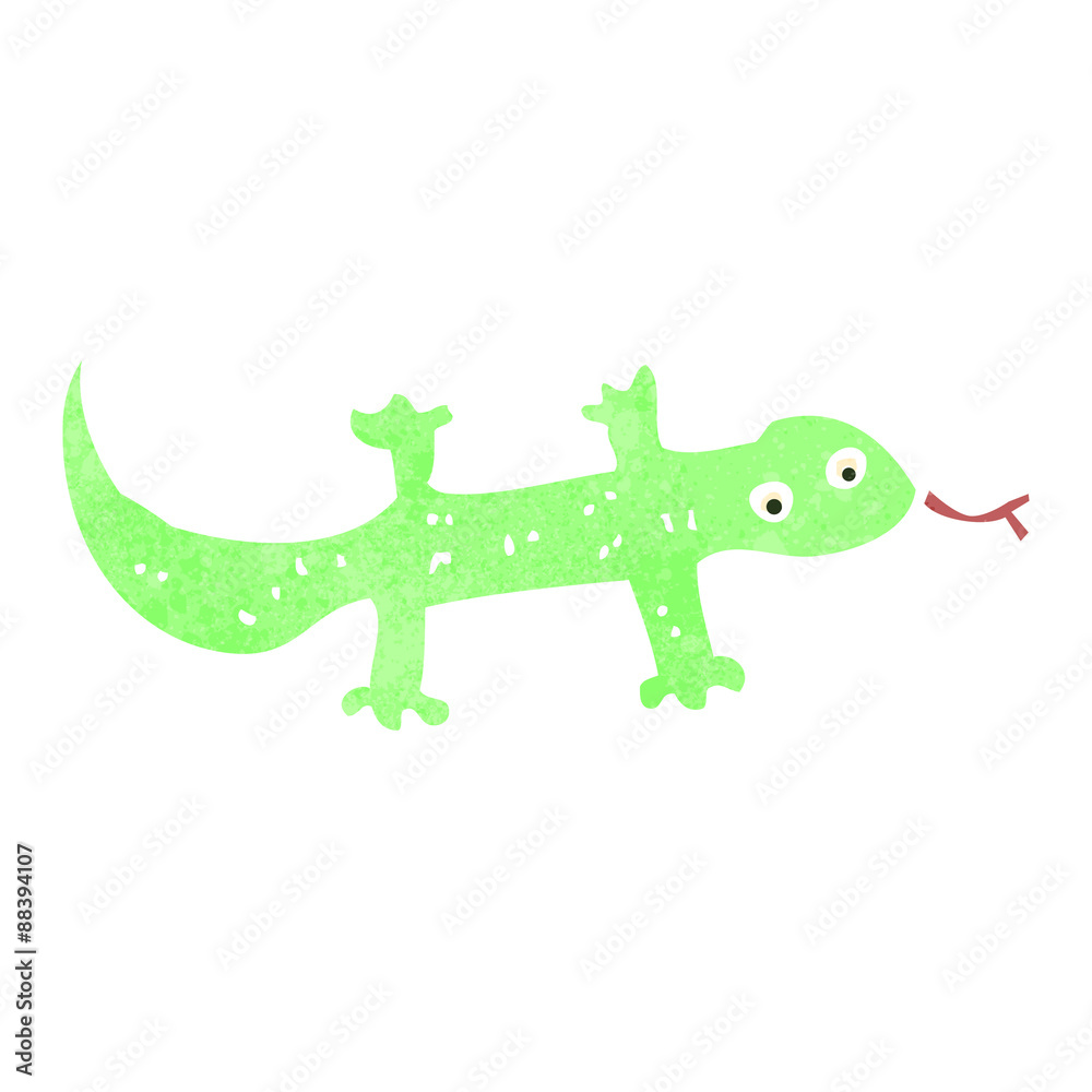 Naklejka premium retro cartoon lizard