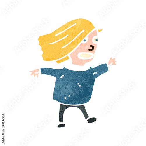 retro cartoon stressed out blond woman