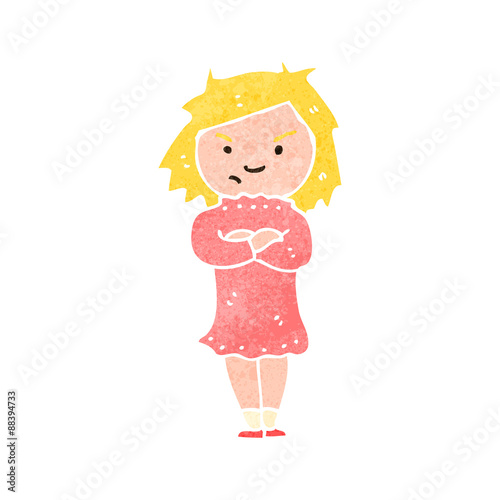retro cartoon annoyed blond girl