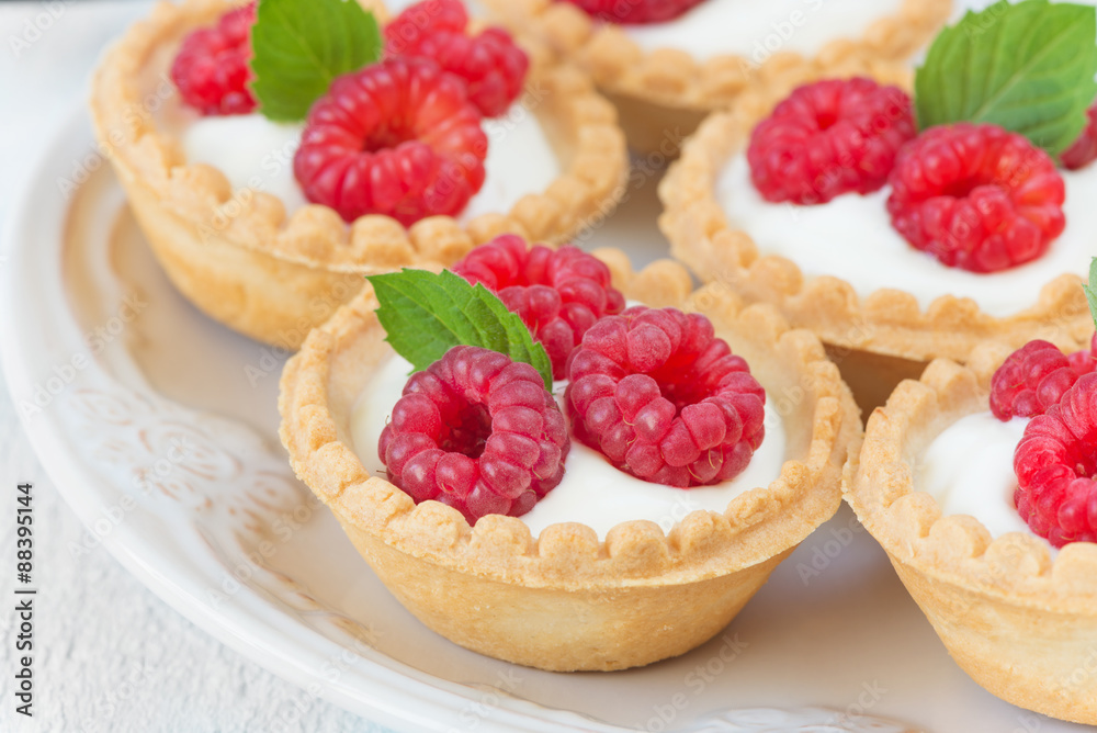 Delicious breakfast with fruit tartlets Delicious breakfast with fruit tartlets