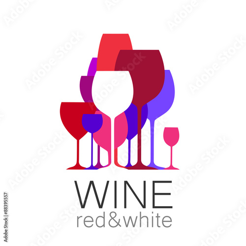 wine red white template logo