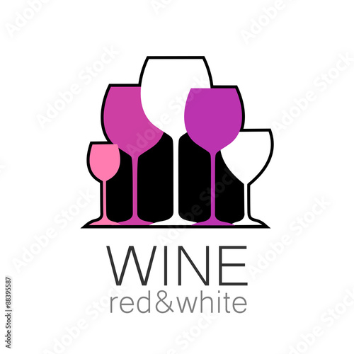 wine red white template logo