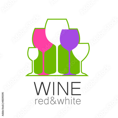 wine red white template logo