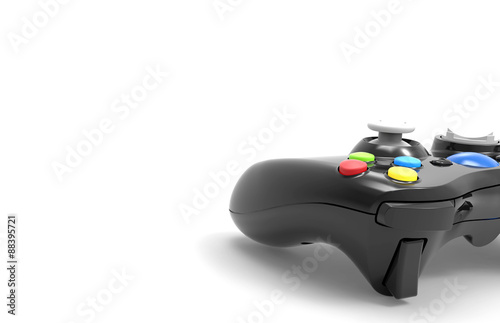 Black gamepad isolated on a white background