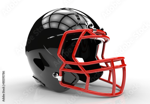 Black american football helmet photo