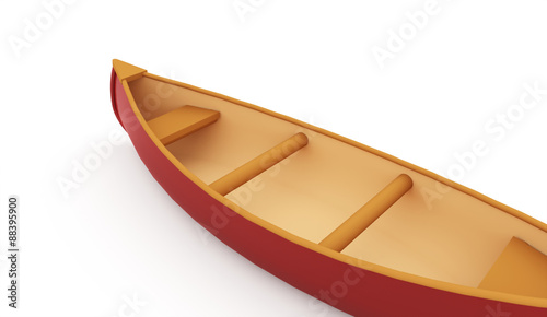 Canoe rendered on white background