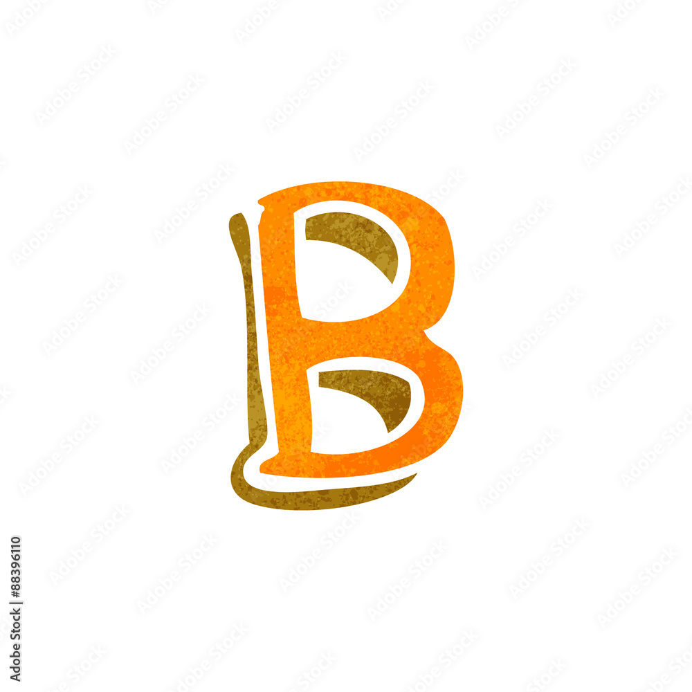 Obraz premium retro cartoon letter b