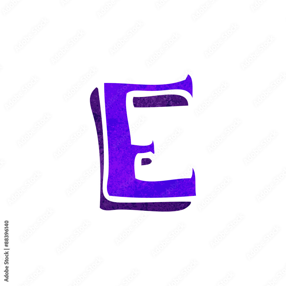 retro cartoon letter e retro cartoon letter e
