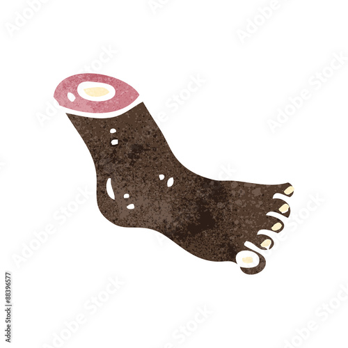 retro cartoon severed foot