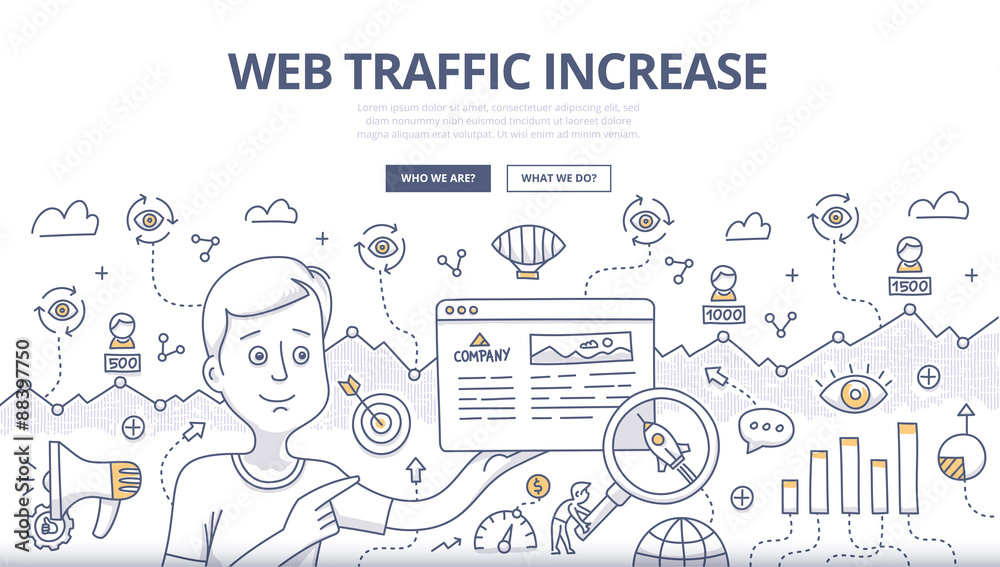Web Traffic Doodle Concept
