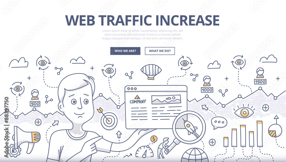 Web Traffic Doodle Concept Web Traffic Doodle Concept