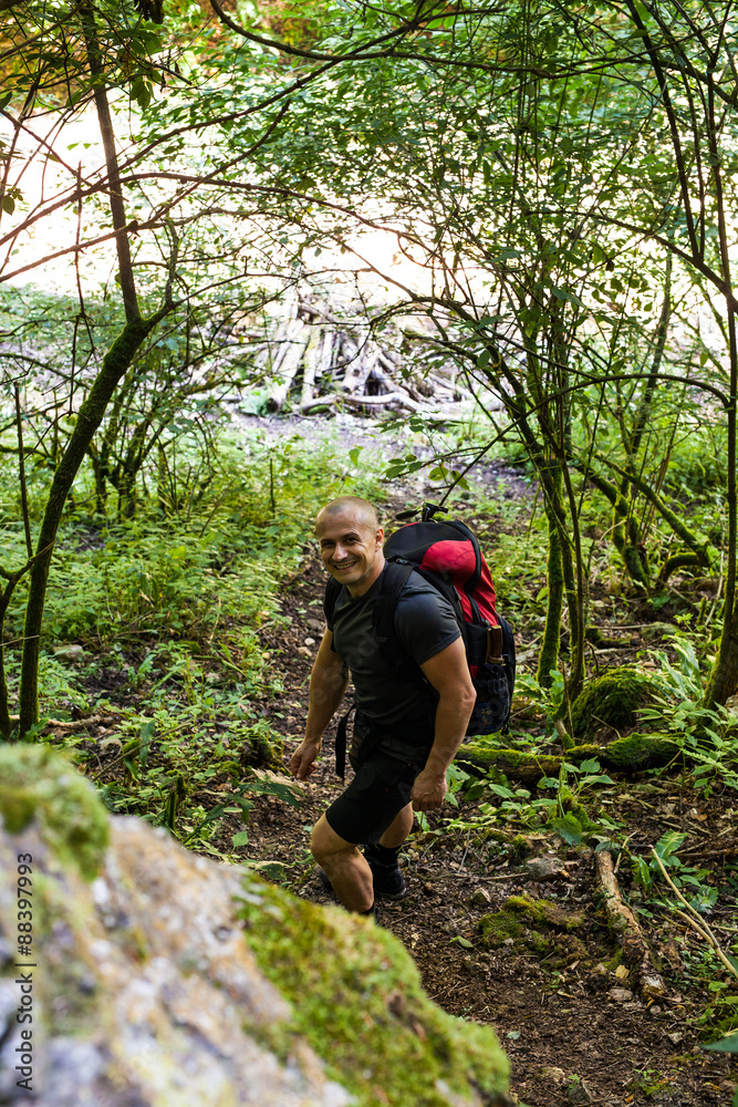 Happy backpacker Happy backpacker