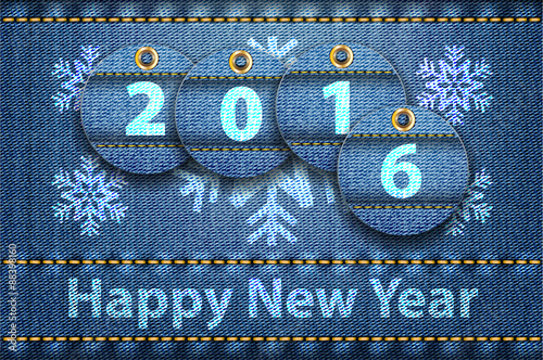 2016 year digits and Happy New Year greetings