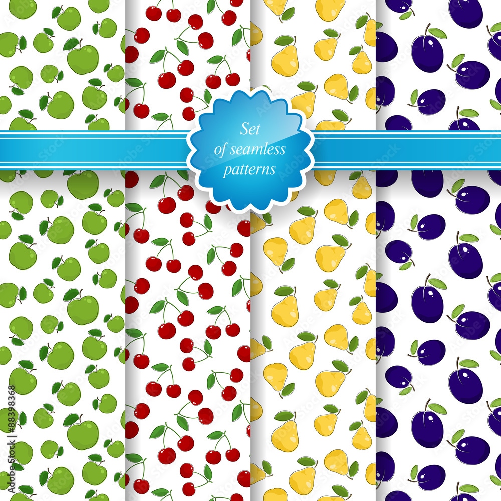 Seamless Pattern with Fruit Background