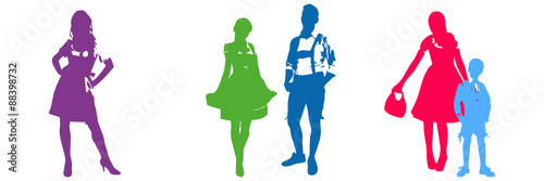 Banner Oktoberfest | Silhouette | Dirndl & Lederhose