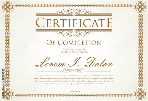 Certificate template
