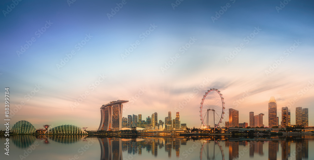 Obraz premium Singapore Skyline and view of Marina Bay