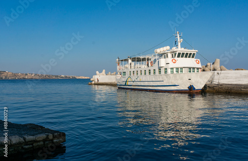 Fishing boats and Venetian Fortress in Heraklion harbor. Crete © Ruslan Gilmanshin