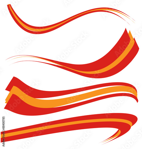 spain flag set on white background