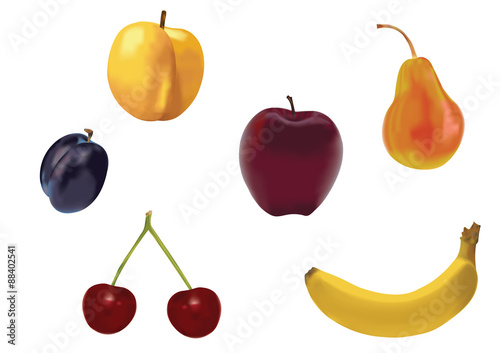 Fototapeta Naklejka Na Ścianę i Meble -  Photo Realistic Fruits- Vector Image