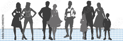 Banner Oktoberfest | Silhouette | Dirndl & Lederhose