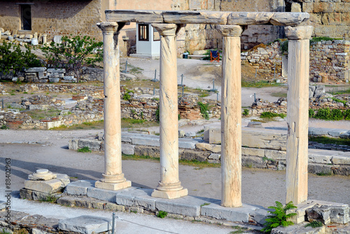 Ancient library of Hadrian, city of Athens, Greece photo