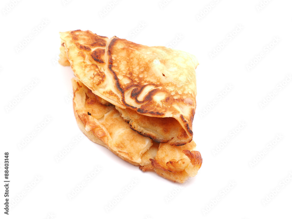 a pancake on a white background a pancake on a white background