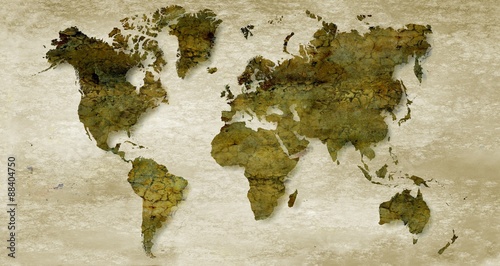 Vintage sepia world map background