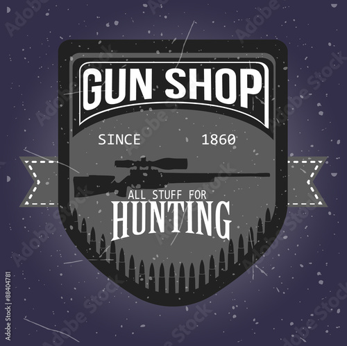 Gun shop logotypes and badges vector set