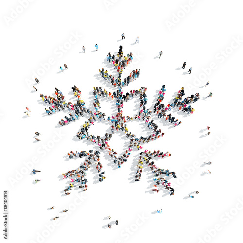 people in the shape of snowflakes. © tai111