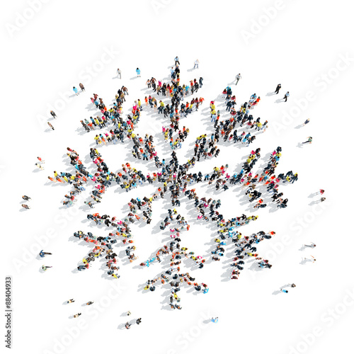 people in the shape of snowflakes. © tai111