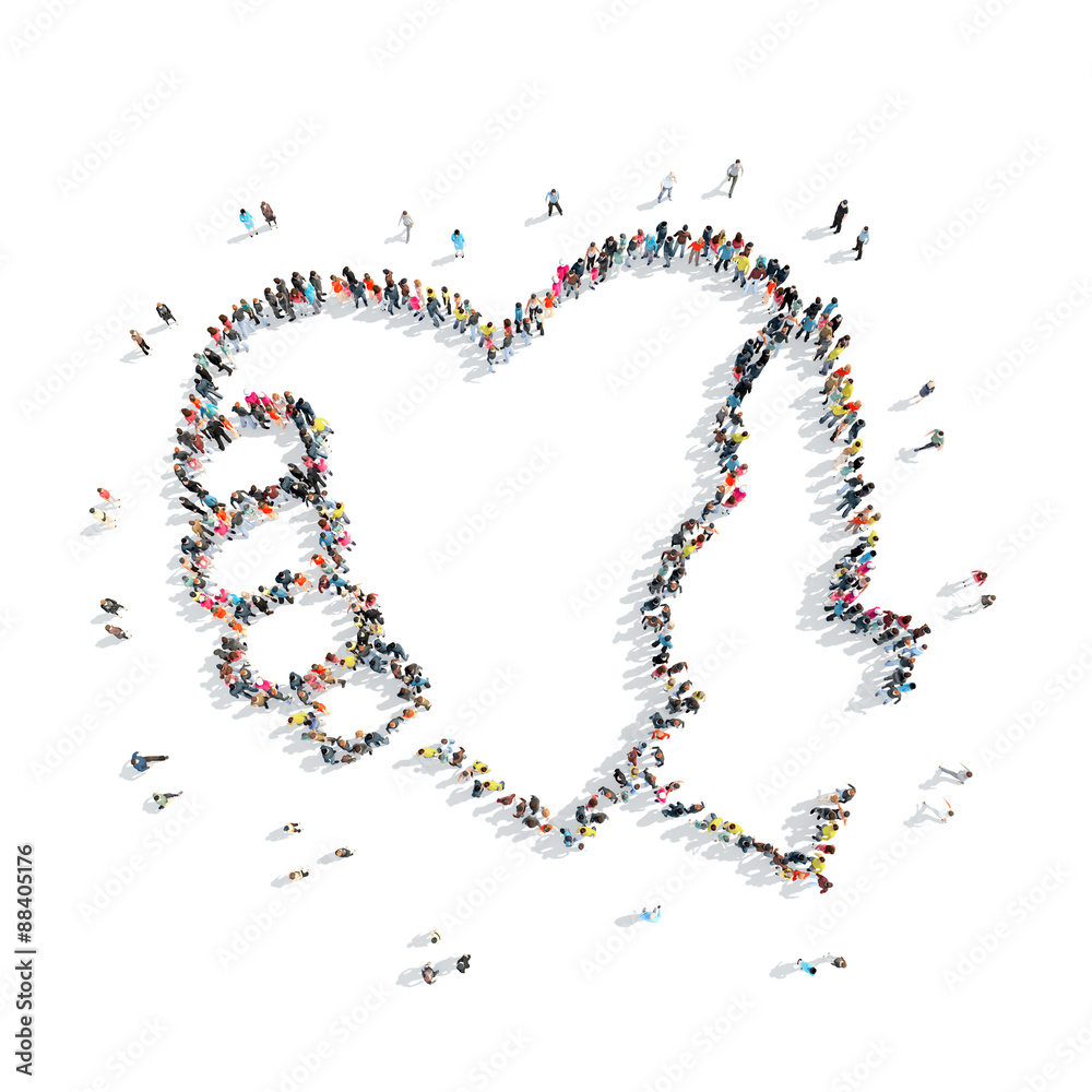 people in the shape of heart . people in the shape of heart .