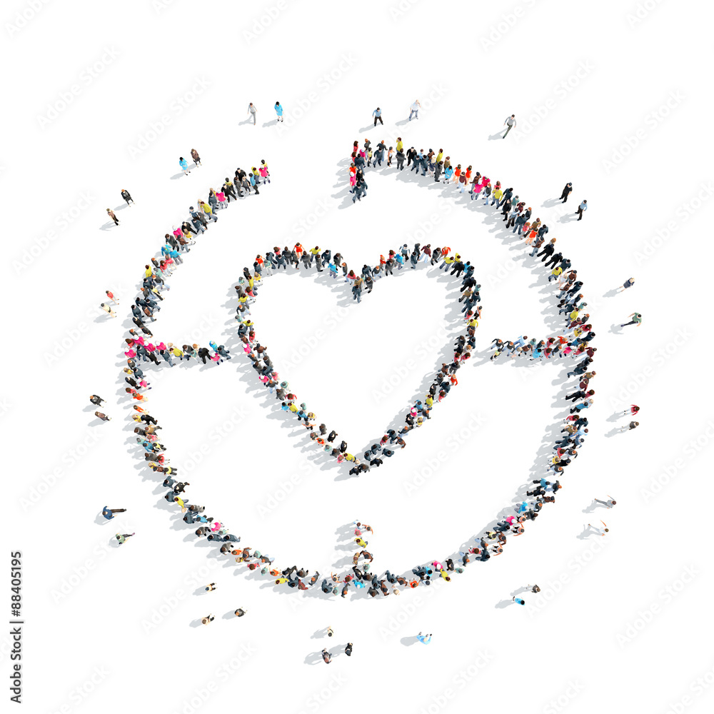 people in the shape of heart .