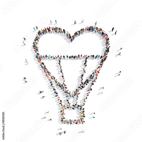 people in the shape of a balloon, heart