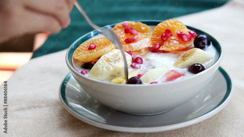 Fruit salad with curd Fruit salad with curd