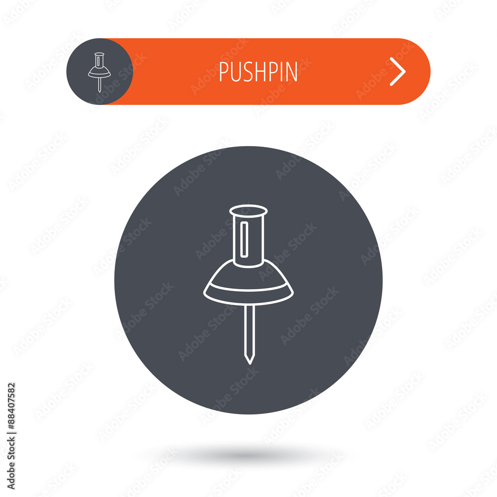 Pushpin icon. Pin tool sign. Pushpin icon. Pin tool sign.