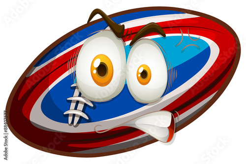 Football with angry face