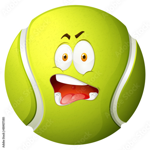Tennis ball with silly face