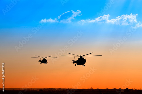 landing two helicopters