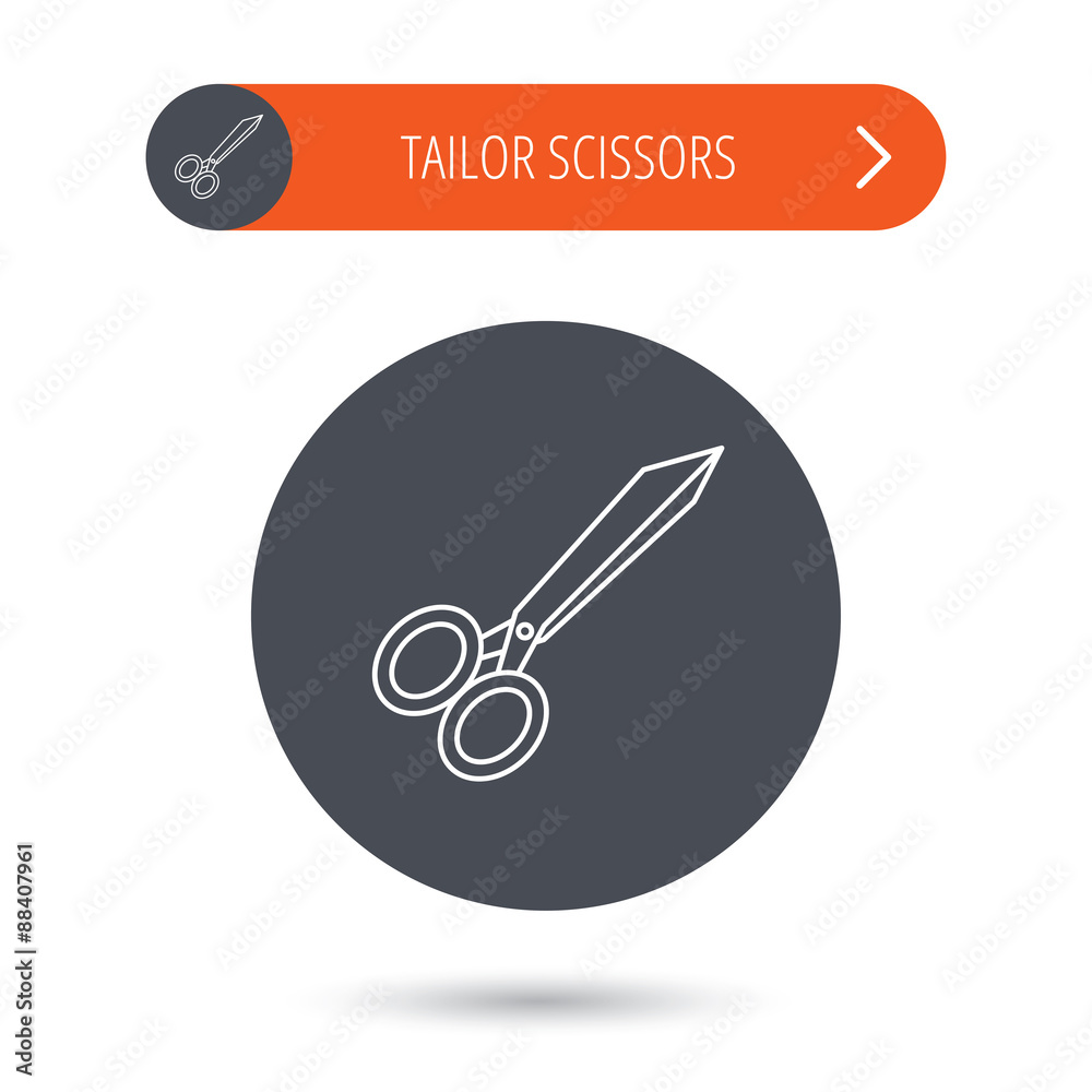 Tailor scissors icon. Hairdressing sign. Tailor scissors icon. Hairdressing sign.
