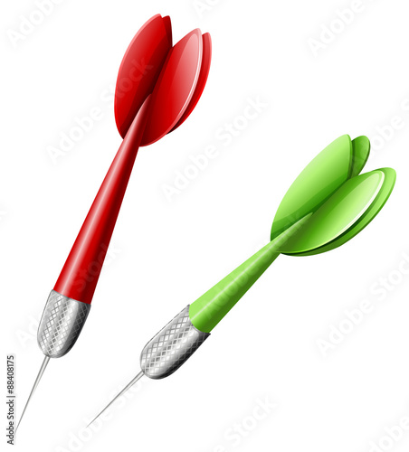 Green and red darts