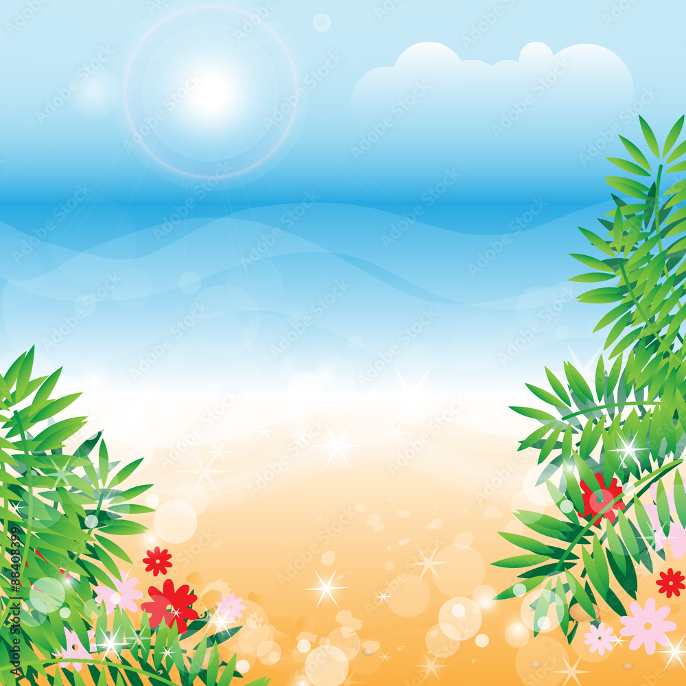 Summer Background - Vector Illustration, Graphic Design