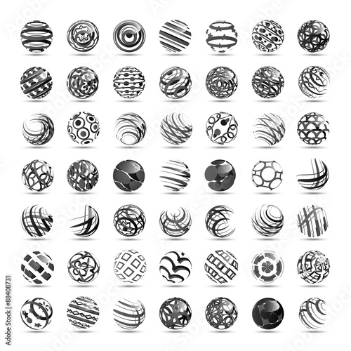 Sphere Icons Set - Isolated On White Background - Vector Illustration, Graphic Design Editable For Your Design