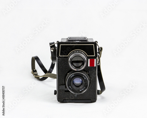 Vintage photo camera isolated on white