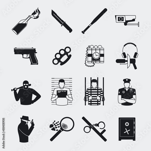 Criminal and prison icons