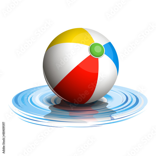 Beach ball in water