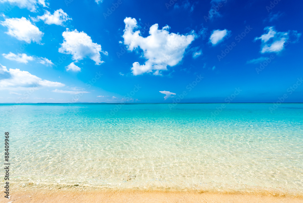 Beautiful sea and the white beach, Okinawa, Japan